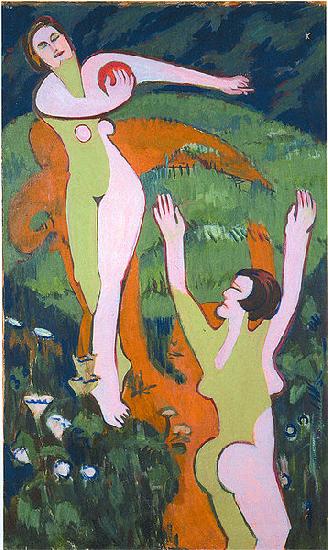 Ernst Ludwig Kirchner Women playing with a ball oil painting image